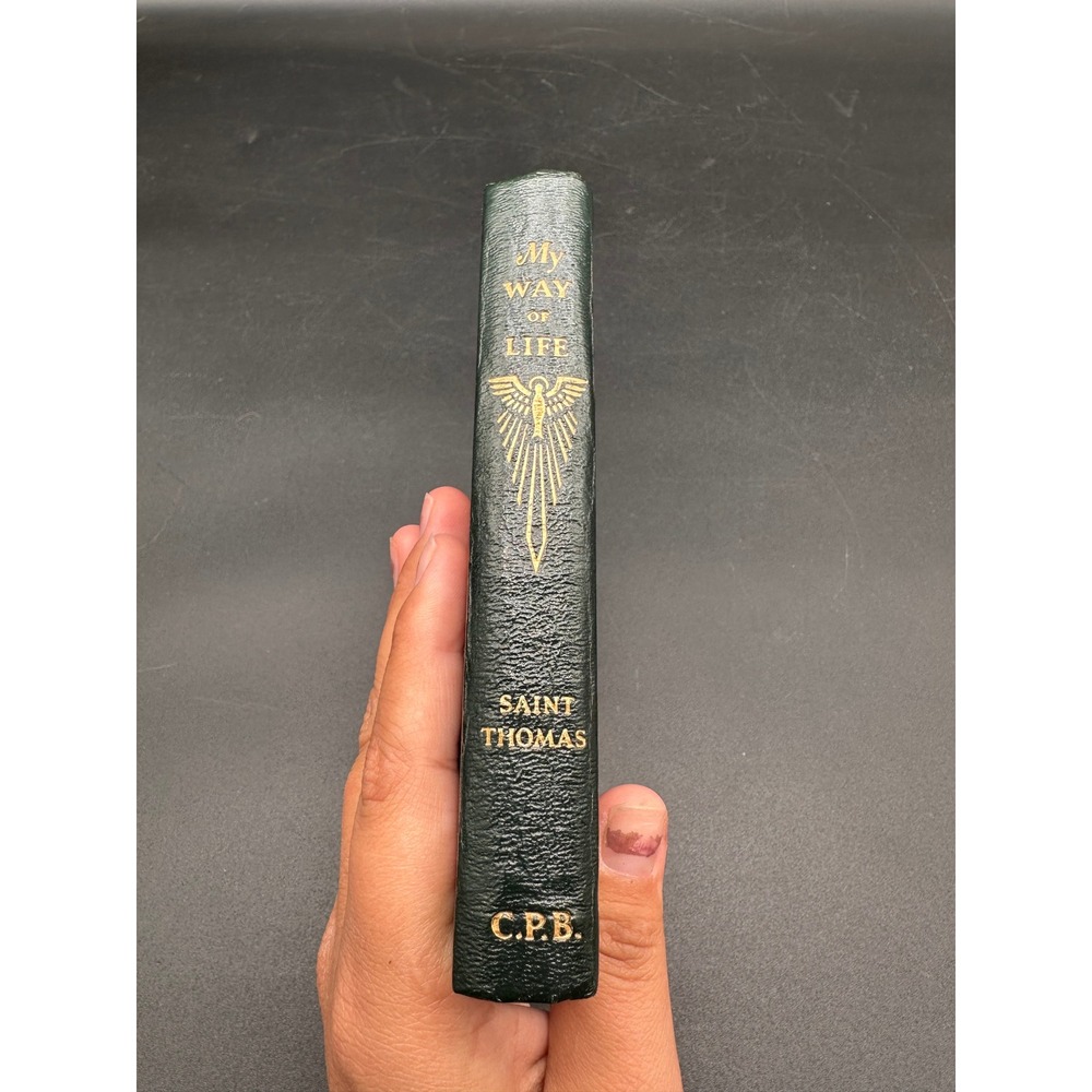 CPB My Way of Life Book Saint Thomas Summa Simplified Green Faux Leather Pocket